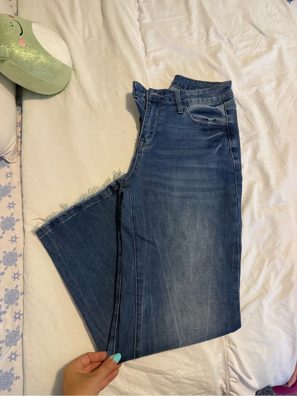 Women's Dark Blue Denim Jeans - Classic Straight Leg